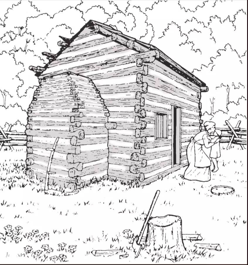 illustration of a log cabin