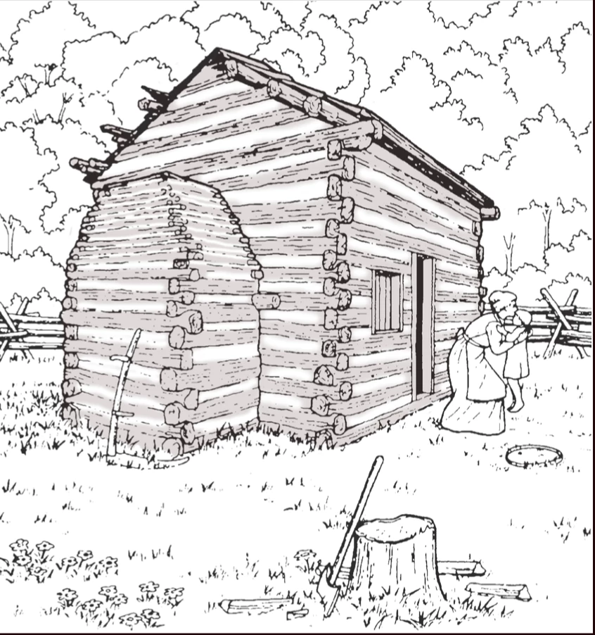 illustration of a log cabin